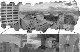 Панорама американского города Сиэтл, подготовленная камерой AWARE2. На полноразмерном снимке видны надписи на уличных знаках и различимы номера машин